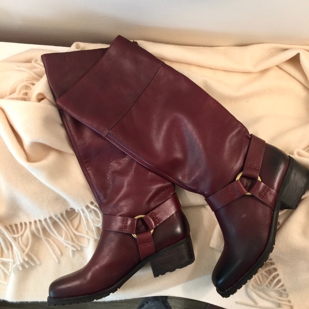 Lucky Brand Women's Burgundy Leather Boots